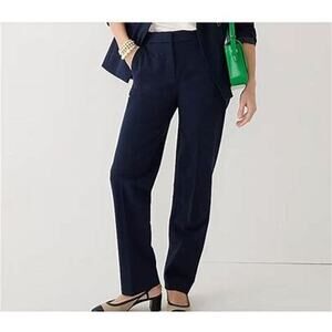 J. Crew Carreman Kate Straight Leg 4 Season Stretch Navy Blue Pants Womens 10T